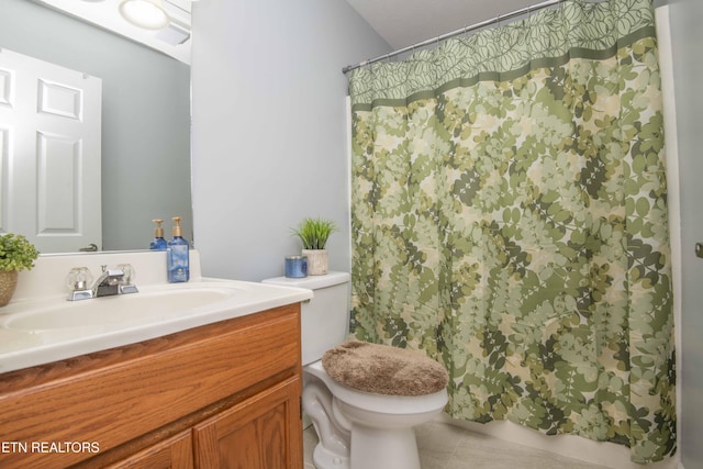 5632 Libby Way, Knoxville, TN 37924 - bathroom with vanity, tile patterned flooring, and curtained shower