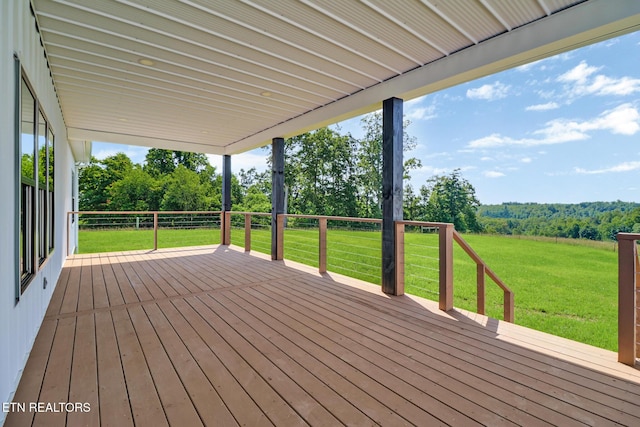320 Ridge Ln, Monterey, TN 38574 - wooden deck featuring a lawn