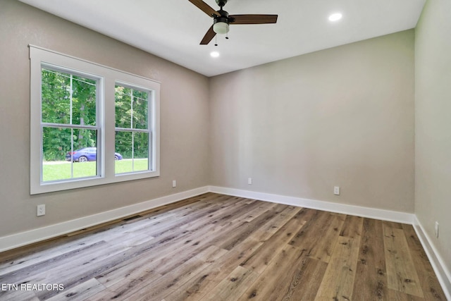 320 Ridge Ln, Monterey, TN 38574 - empty room with wood finished floors, ceiling fan, and recessed lighting
