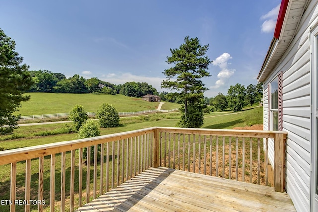 6952 Cottonport Rd, Decatur, TN 37322 - wooden terrace featuring a lawn, a view of rural / pastoral area, and view of wooded area