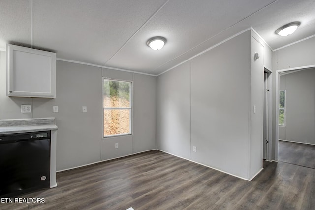 6952 Cottonport Rd, Decatur, TN 37322 - unfurnished dining area with ornamental molding, dark wood-style floors, and a textured ceiling