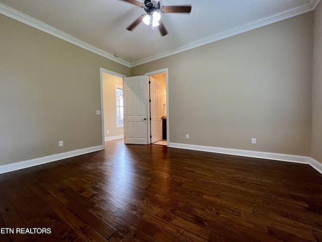 2005 River Mist Cir, New Market, TN 37820 - empty room with ornamental molding, ceiling fan, and dark wood finished floors
