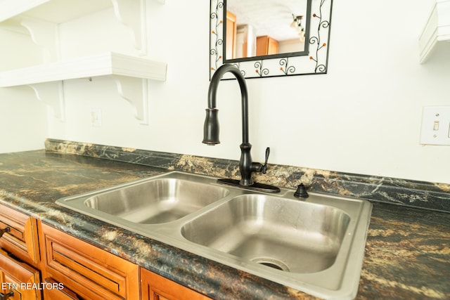 824 W Woodchase Rd, Knoxville, TN 37934 - kitchen view of dark countertops and brown cabinets