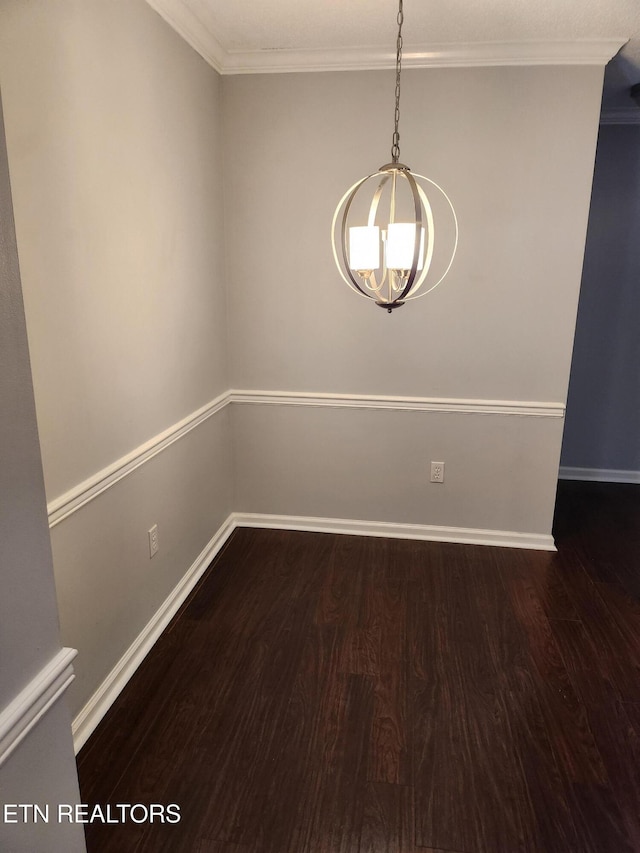 715 Cedar Ln Unit 135, Knoxville, TN 37912 - unfurnished room featuring a chandelier, wood finished floors, and ornamental molding