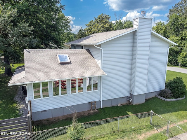 1839 Plumb Creek Cir, Knoxville, TN 37932 - view of side of home with crawl space, roof with shingles, and a chimney