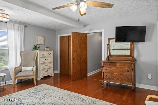 288 Forks Grove Rd, Lafollette, TN 37766 - sitting room with a textured ceiling, ceiling fan, and wood finished floors