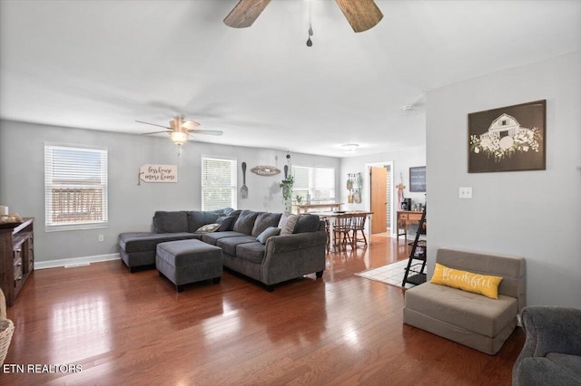288 Forks Grove Rd, Lafollette, TN 37766 - living room with ceiling fan and wood finished floors