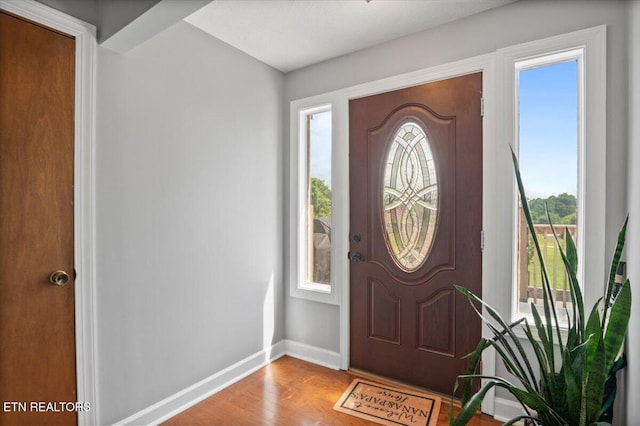 288 Forks Grove Rd, Lafollette, TN 37766 - entryway with baseboards and wood finished floors