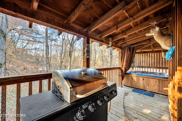 2784 Mountain View Cir, Sevierville, TN 37862 - wooden terrace featuring grilling area