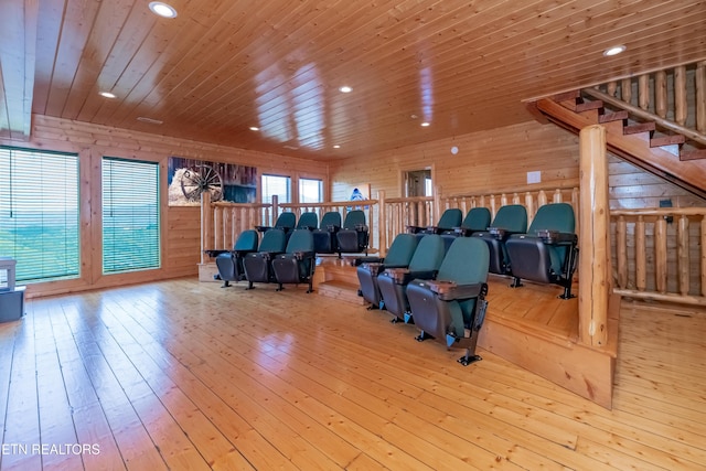 1032 Black Bear Cub Way, Sevierville, TN 37862 - miscellaneous room featuring wooden ceiling, recessed lighting, hardwood / wood-style floors, and stairway