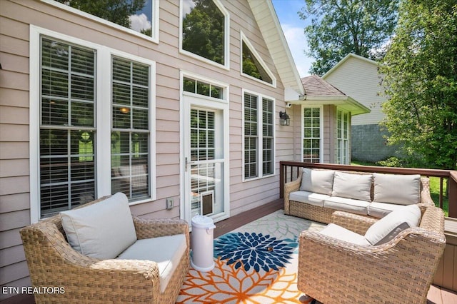 171 Forest Cove Ct, Jacksboro, TN 37757 - deck featuring an outdoor hangout area