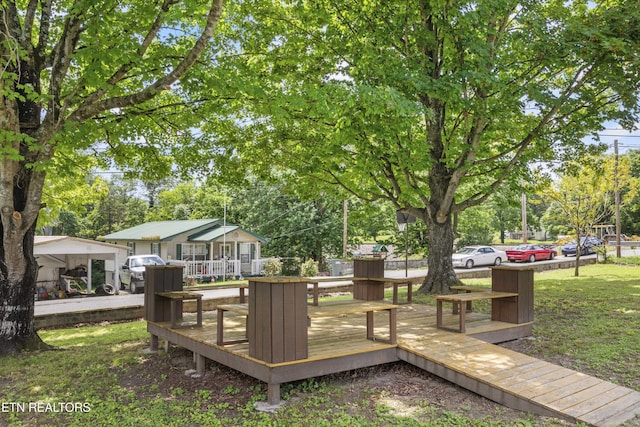 204 Queener St, Jacksboro, TN 37757 - deck with view of wooded area