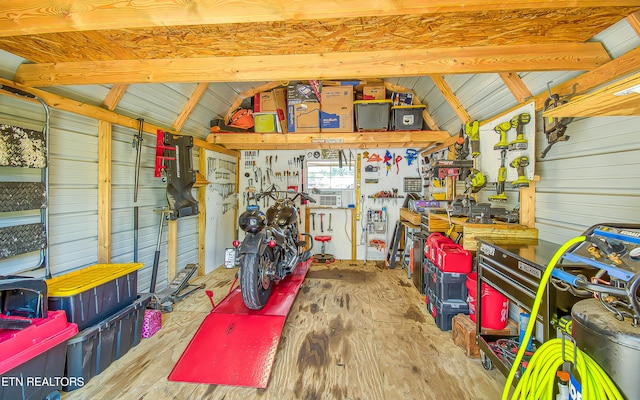 181 Overlook Ln, Jacksboro, TN 37757 - garage with a workshop area and cooling unit