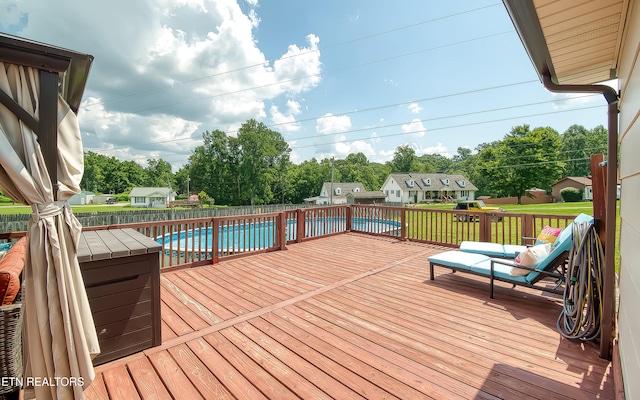 181 Overlook Ln, Jacksboro, TN 37757 - wooden terrace with a fenced backyard and view of scattered trees