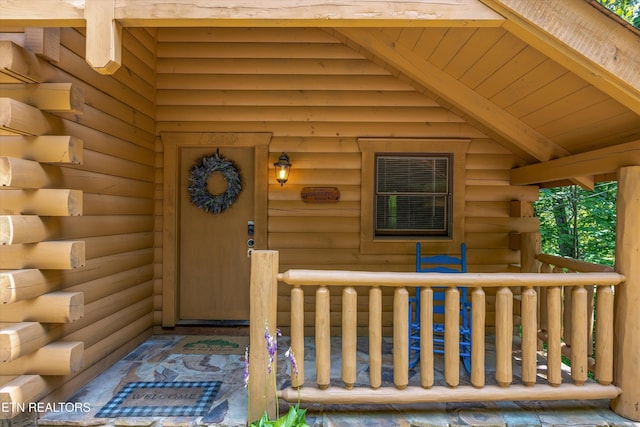 1235 Honeysuckle Ln, Sevierville, TN 37876 - doorway to property featuring log siding