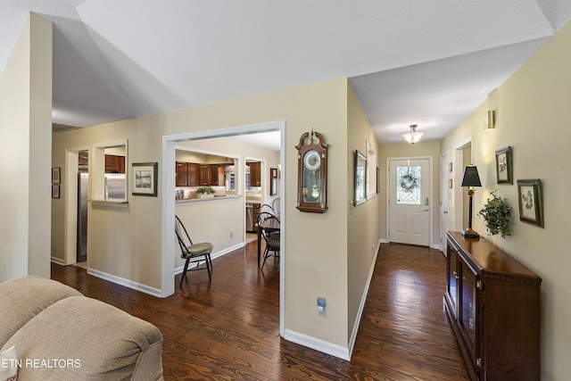 302 Lake St, Harriman, TN 37748 - foyer entrance featuring dark wood-style floors and baseboards