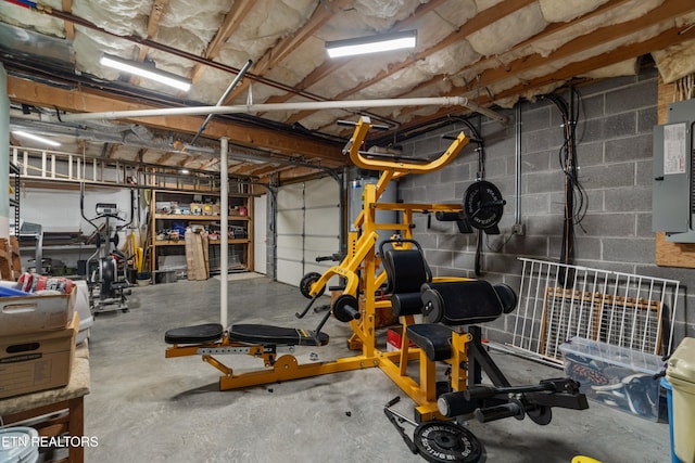 112 Reed Cir, Johnson City, TN 37601 - workout area featuring gas water heater and electric panel
