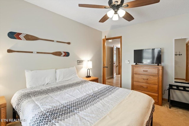 824 Deerfield Way, Lafollette, TN 37766 - bedroom with light carpet and a ceiling fan