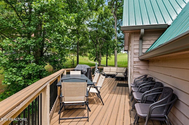 824 Deerfield Way, Lafollette, TN 37766 - wooden deck with outdoor dining area