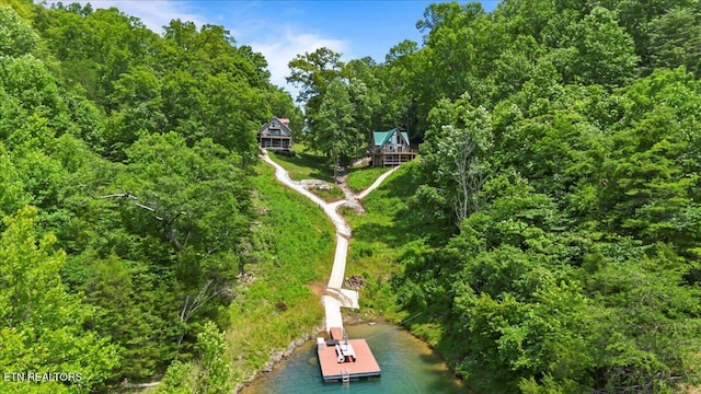 824 Deerfield Way, Lafollette, TN 37766 - bird's eye view of a large body of water and a heavily wooded area