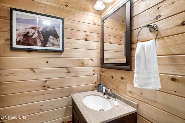509 Thomas Loop Rd, Sevierville, TN 37876 - bathroom with vanity and wood walls