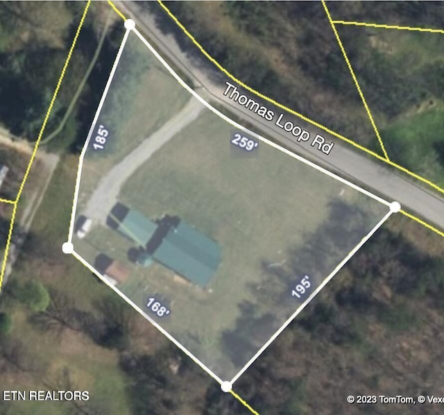 509 Thomas Loop Rd, Sevierville, TN 37876 - map of property location with property parcel outlined