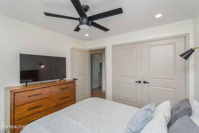 713 Concord Rd, Knoxville, TN 37934 - bedroom with recessed lighting, a ceiling fan, and a closet