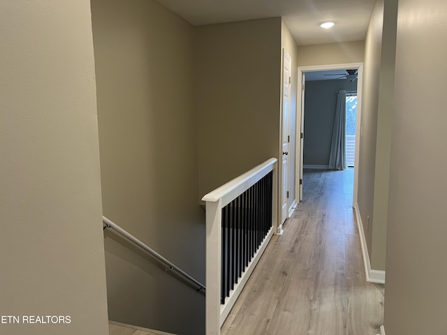 112 Olympia Dr, Alcoa, TN 37701 - hallway with an upstairs landing and light wood finished floors