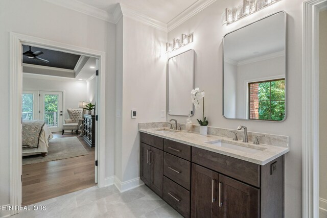 1100 Regality Way, Knoxville, TN 37923 - ensuite bathroom with double vanity and crown molding