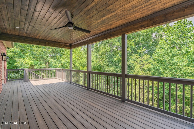 1100 Regality Way, Knoxville, TN 37923 - wooden deck with ceiling fan and a view of trees