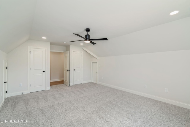1100 Regality Way, Knoxville, TN 37923 - additional living space featuring lofted ceiling, ceiling fan, carpet flooring, and recessed lighting