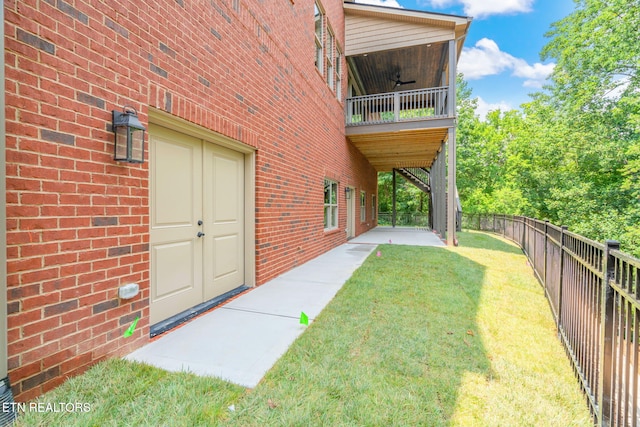 1100 Regality Way, Knoxville, TN 37923 - fenced backyard featuring a balcony and a patio