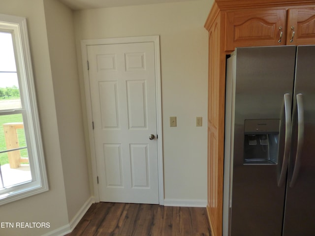 363 Smith Rd, Crossville, TN 38571 - kitchen with stainless steel refrigerator with ice dispenser and dark wood-type flooring