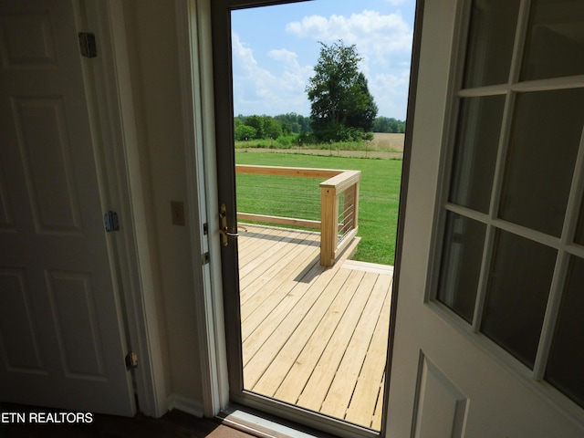 363 Smith Rd, Crossville, TN 38571 - entryway with healthy amount of natural light, wood finished floors, and a view of rural / pastoral area