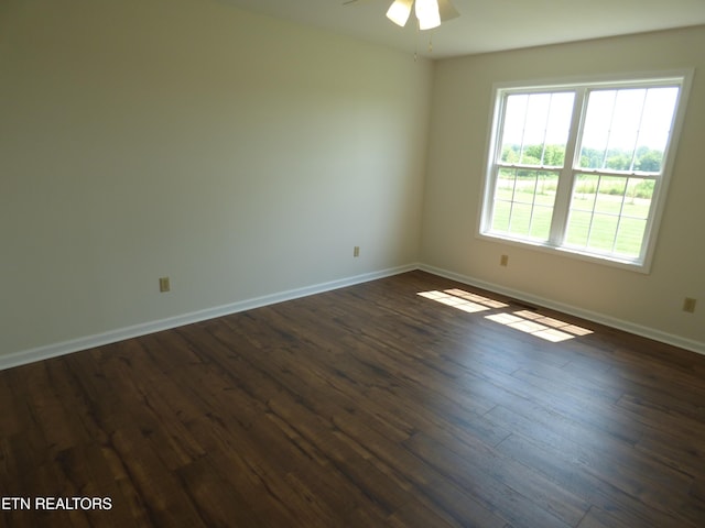 363 Smith Rd, Crossville, TN 38571 - spare room featuring a ceiling fan and dark wood-type flooring