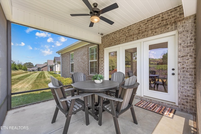 12845 Scarlet Sage Dr, Farragut, TN 37934 - sunroom with outdoor dining area and ceiling fan