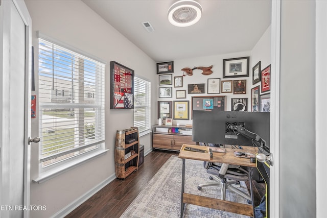 1171 Hampton Place Cir, Loudon, TN 37774 - office with dark wood-type flooring and baseboards