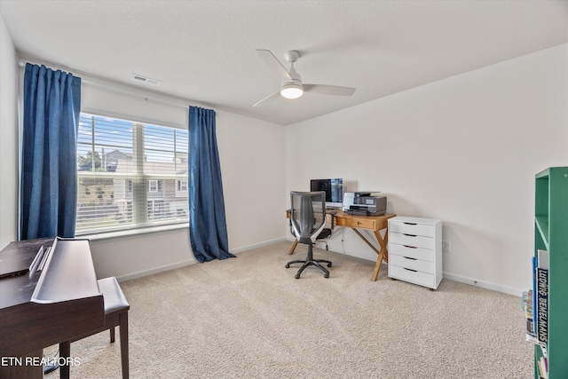 1171 Hampton Place Cir, Loudon, TN 37774 - home office with carpet flooring and a ceiling fan