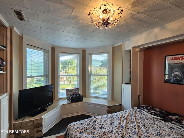 2824 W Cumberland Ave, Middlesboro, KY 40965 - bedroom featuring ornamental molding and a chandelier
