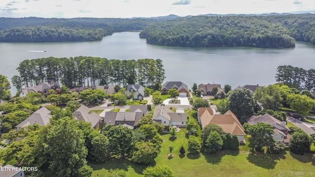127 Kiowa Way, Loudon, TN 37774 - aerial perspective of suburban area with a nearby body of water and a forest