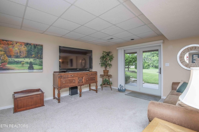 127 Kiowa Way, Loudon, TN 37774 - living room featuring carpet and a drop ceiling
