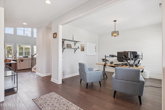 1682 Hickory Reserve Rd, Knoxville, TN 37932 - office featuring wood finished floors and recessed lighting