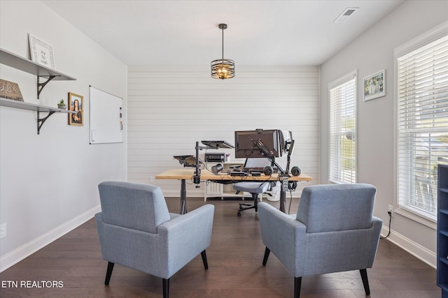 1682 Hickory Reserve Rd, Knoxville, TN 37932 - office space with dark wood finished floors and wood walls