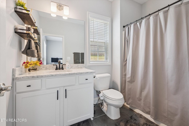 1682 Hickory Reserve Rd, Knoxville, TN 37932 - bathroom featuring vanity, tile patterned floors, and shower / bathtub combination with curtain