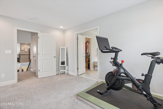 1682 Hickory Reserve Rd, Knoxville, TN 37932 - exercise room with carpet and recessed lighting