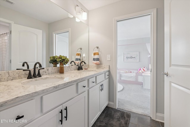 1682 Hickory Reserve Rd, Knoxville, TN 37932 - full bathroom with double vanity and tile patterned floors