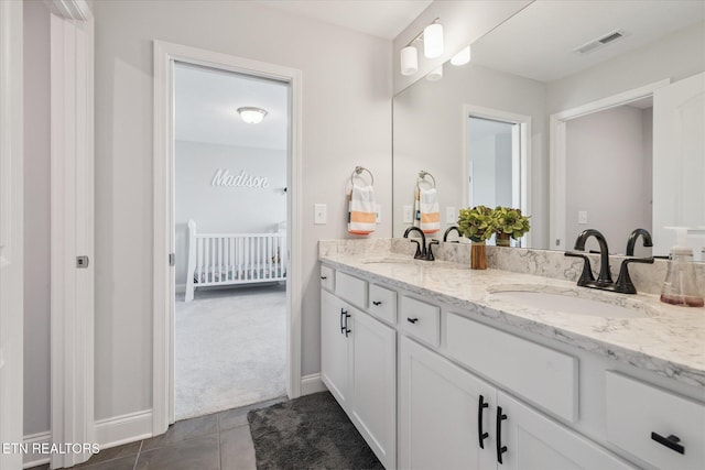 1682 Hickory Reserve Rd, Knoxville, TN 37932 - bathroom with double vanity and tile patterned flooring