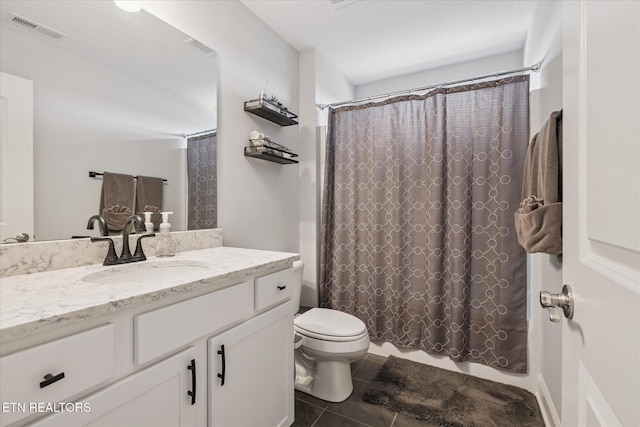 1682 Hickory Reserve Rd, Knoxville, TN 37932 - bathroom with vanity, tile patterned flooring, and shower / tub combo with curtain