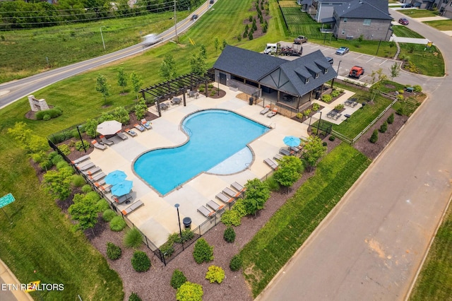 1682 Hickory Reserve Rd, Knoxville, TN 37932 - drone / aerial view of a pool area