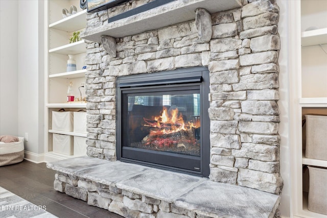 1682 Hickory Reserve Rd, Knoxville, TN 37932 - detailed view of wood finished floors and a stone fireplace
